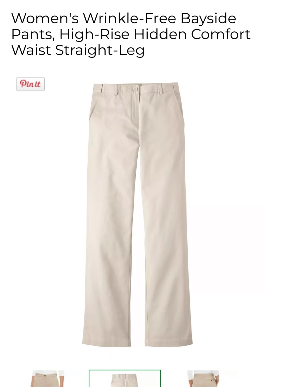 L.L. Bean Straight-Leg Chinos in Off-White
